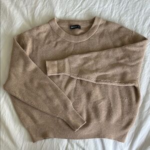 Zara Tan Crew Neck Sweater